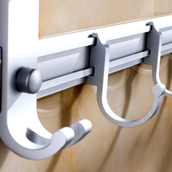 Lisslune | Silver Contemporary Bathroom Hardware Set Stainless Steel Aluminum Bathroom Set