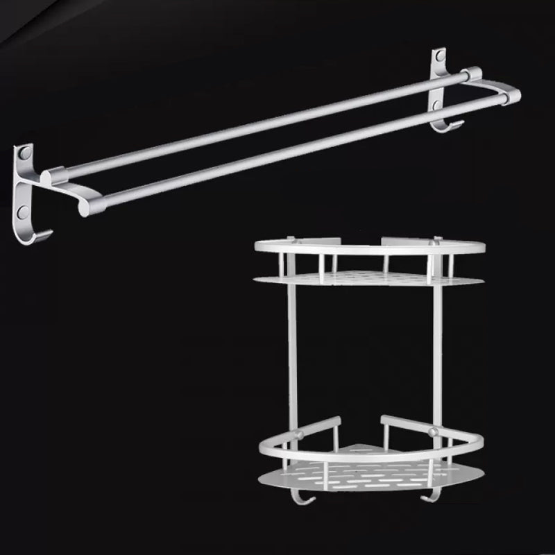 Lisslune | Silver Contemporary Bathroom Hardware Set Stainless Steel Aluminum Bathroom Set