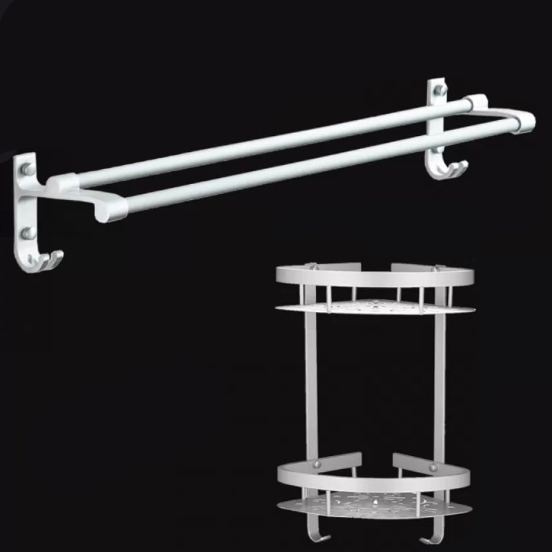 Lisslune | Silver Contemporary Bathroom Hardware Set Stainless Steel Aluminum Bathroom Set