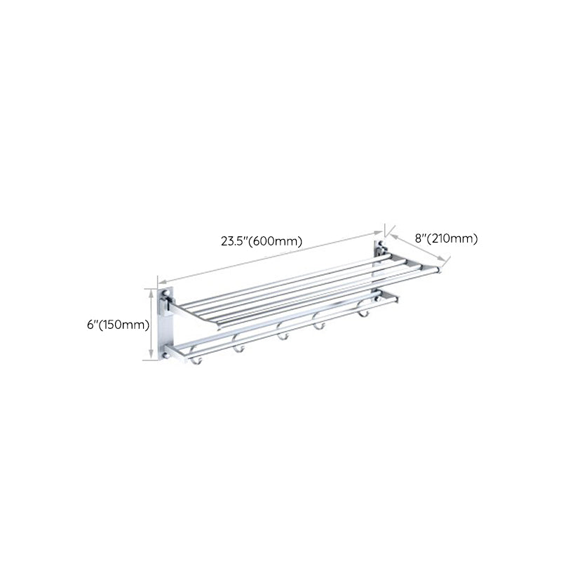 Lisslune | Silver Contemporary Bathroom Hardware Set Stainless Steel Aluminum Bathroom Set