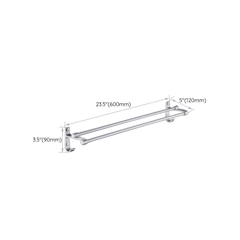 Lisslune | Silver Contemporary Bathroom Hardware Set Stainless Steel Aluminum Bathroom Set