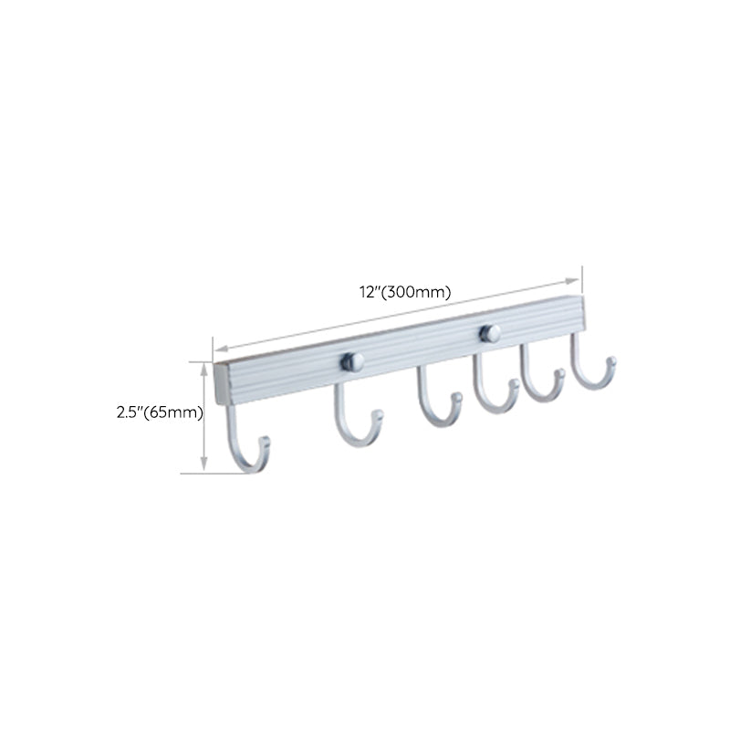 Lisslune | Silver Contemporary Bathroom Hardware Set Stainless Steel Aluminum Bathroom Set
