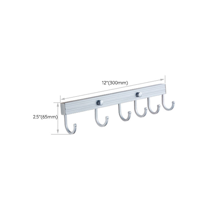 Lisslune | Silver Contemporary Bathroom Hardware Set Stainless Steel Aluminum Bathroom Set