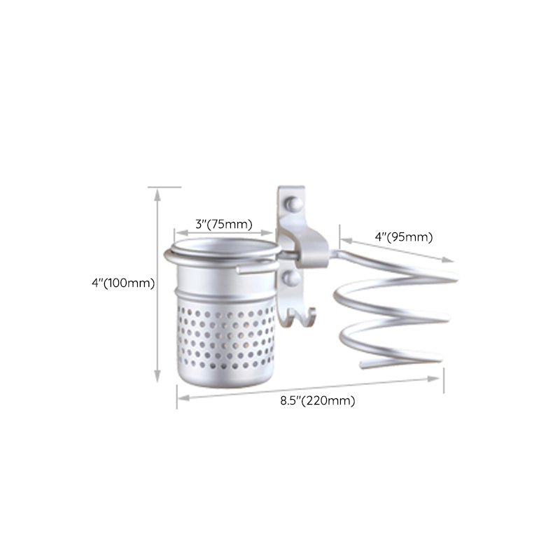 Lisslune | Silver Contemporary Bathroom Hardware Set Stainless Steel Aluminum Bathroom Set