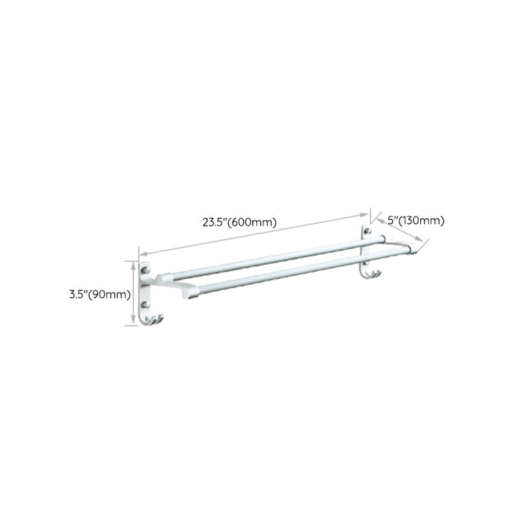 Lisslune | Silver Contemporary Bathroom Hardware Set Stainless Steel Aluminum Bathroom Set