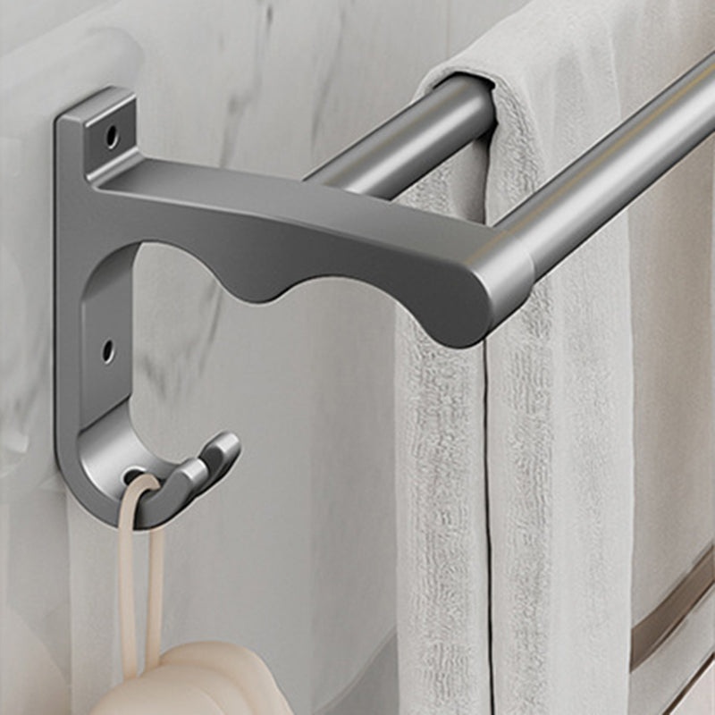 Lisslune | Modern Metal Bathroom Accessory Set Polished Silver Bathroom Shelf/Paper Holder/Roben Hook