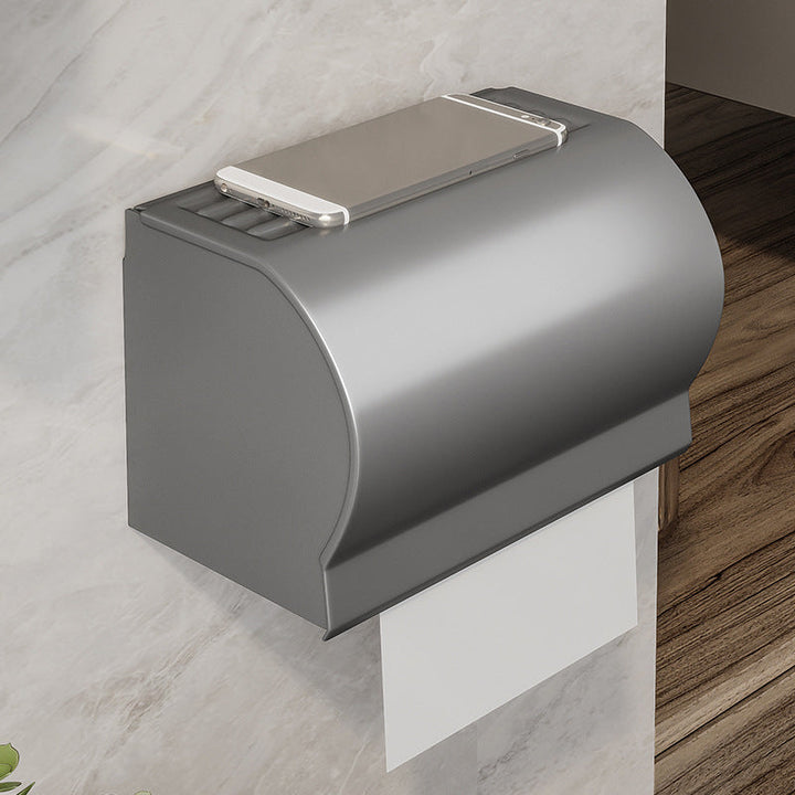 Lisslune | Modern Metal Bathroom Accessory Set Polished Silver Bathroom Shelf/Paper Holder/Roben Hook