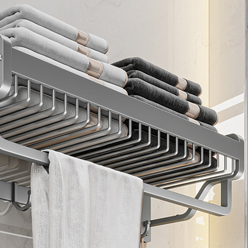 Lisslune | Modern Metal Bathroom Accessory Set Polished Silver Bathroom Shelf/Paper Holder/Roben Hook