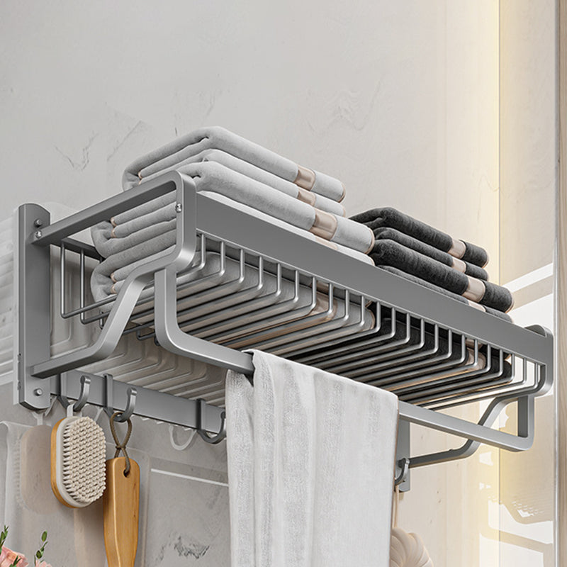 Lisslune | Modern Metal Bathroom Accessory Set Polished Silver Bathroom Shelf/Paper Holder/Roben Hook