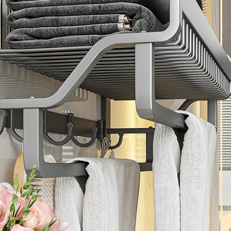 Lisslune | Modern Metal Bathroom Accessory Set Polished Silver Bathroom Shelf/Paper Holder/Roben Hook