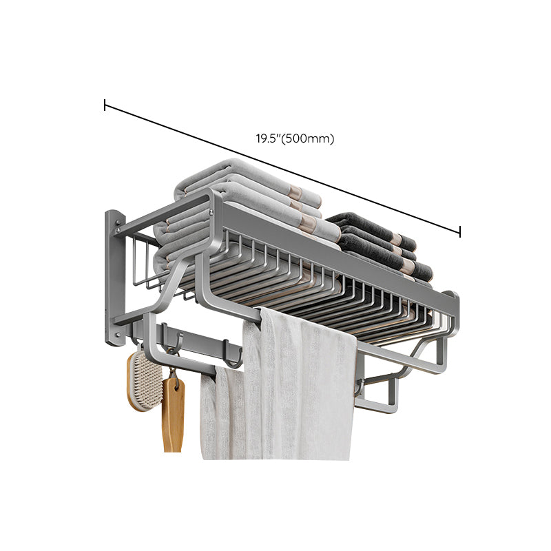 Lisslune | Modern Metal Bathroom Accessory Set Polished Silver Bathroom Shelf/Paper Holder/Roben Hook