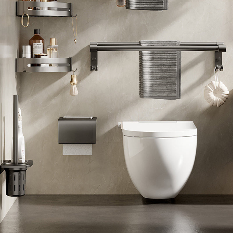 Lisslune | Aluminium modern bathroom accessory set polished grey bathroom shelf/toilet paper holder/robe hooks