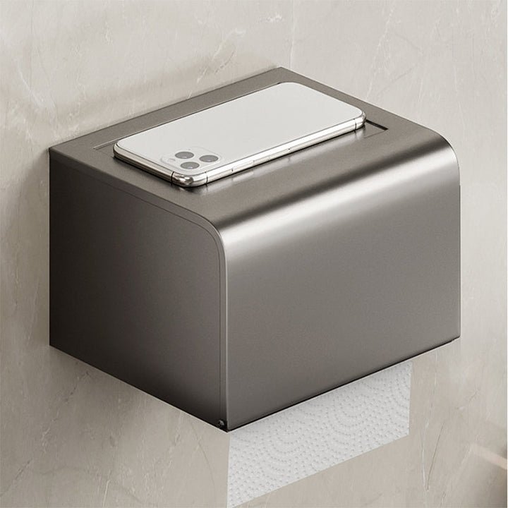 Lisslune | Aluminium modern bathroom accessory set polished grey bathroom shelf/toilet paper holder/robe hooks