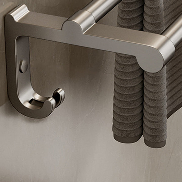 Lisslune | Aluminium modern bathroom accessory set polished grey bathroom shelf/toilet paper holder/robe hooks
