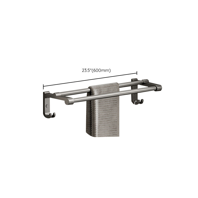 Lisslune | Aluminium modern bathroom accessory set polished grey bathroom shelf/toilet paper holder/robe hooks