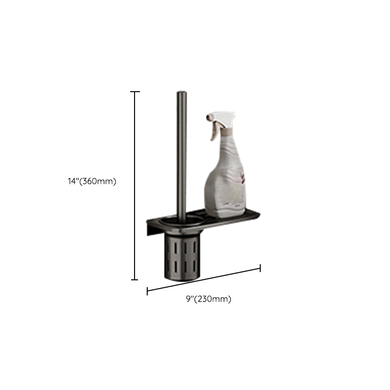 Lisslune | Aluminium modern bathroom accessory set polished grey bathroom shelf/toilet paper holder/robe hooks