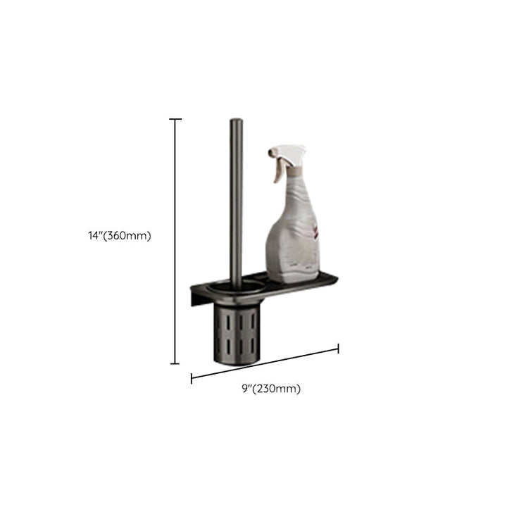 Lisslune | Aluminium modern bathroom accessory set polished grey bathroom shelf/toilet paper holder/robe hooks