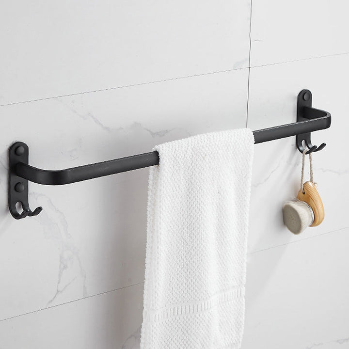 Lisslune | Modern black aluminum bathroom accessory set towel bar bathroom fittings