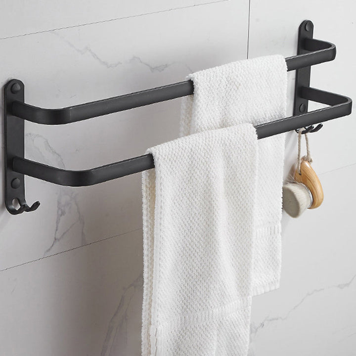 Lisslune | Modern black aluminum bathroom accessory set towel bar bathroom fittings