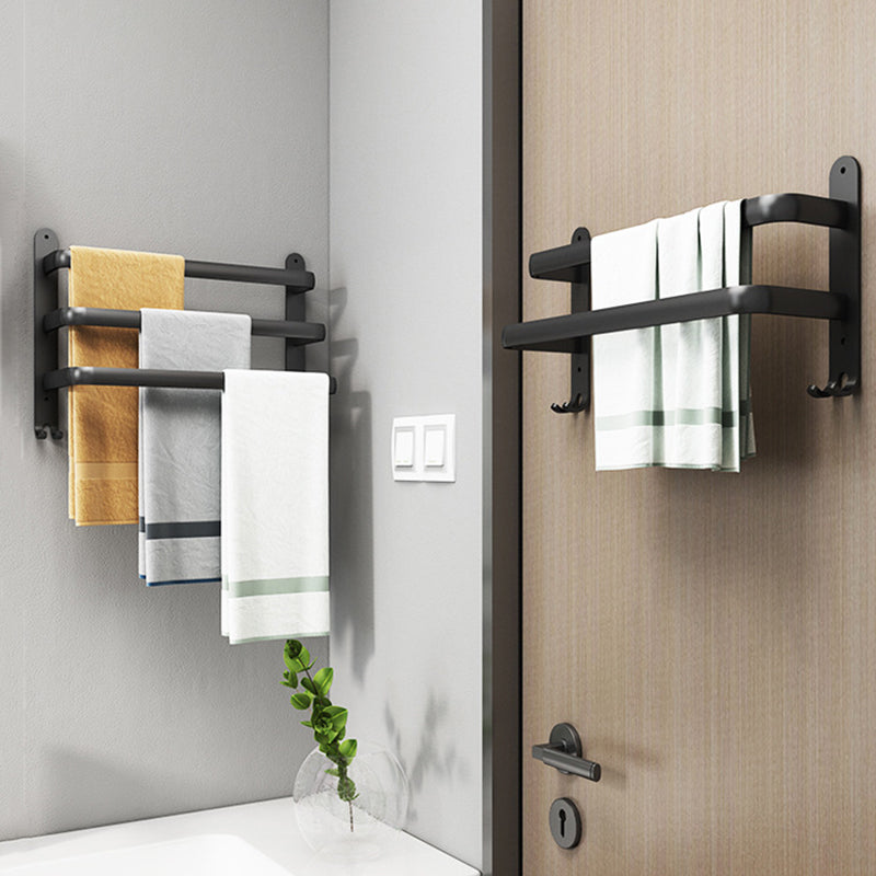 Lisslune | Modern black aluminum bathroom furniture set towel bar bathroom fittings