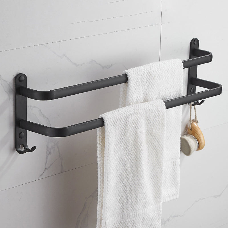 Lisslune | Modern black aluminum bathroom furniture set towel bar bathroom fittings
