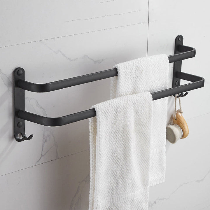 Lisslune | Modern black aluminum bathroom accessory set towel bar bathroom fittings