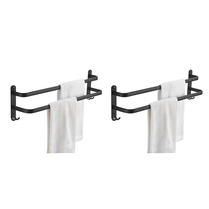 Lisslune | Modern black aluminum bathroom accessory set towel bar bathroom fittings