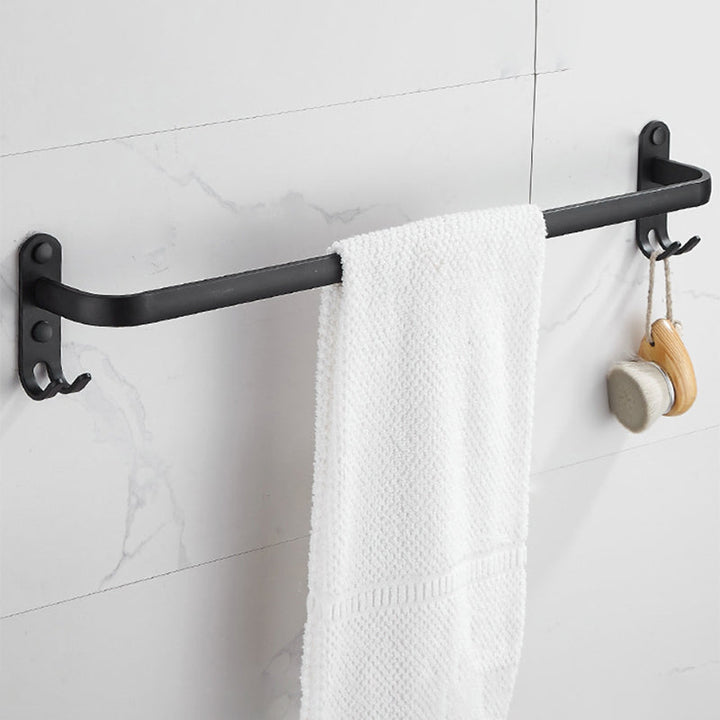 Lisslune | Modern black aluminum bathroom furniture set towel bar bathroom fittings
