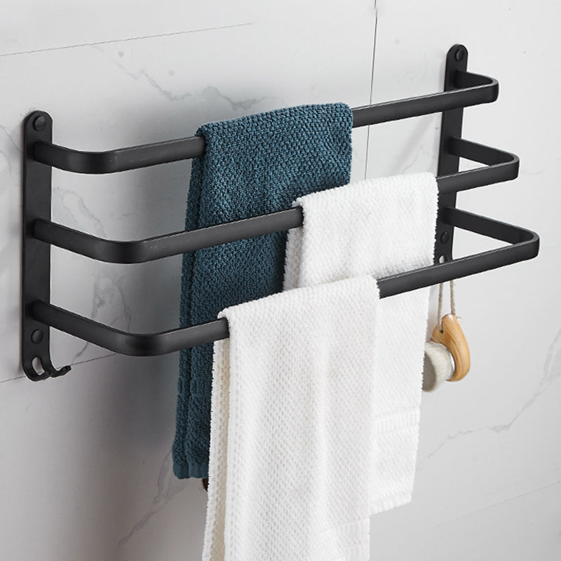 Lisslune | Modern black aluminum bathroom furniture set towel bar bathroom fittings