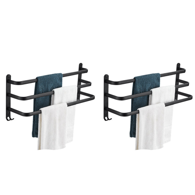 Lisslune | Modern black aluminum bathroom furniture set towel bar bathroom fittings