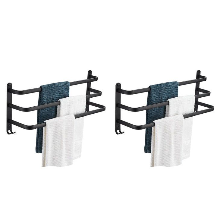Lisslune | Modern black aluminum bathroom accessory set towel bar bathroom fittings