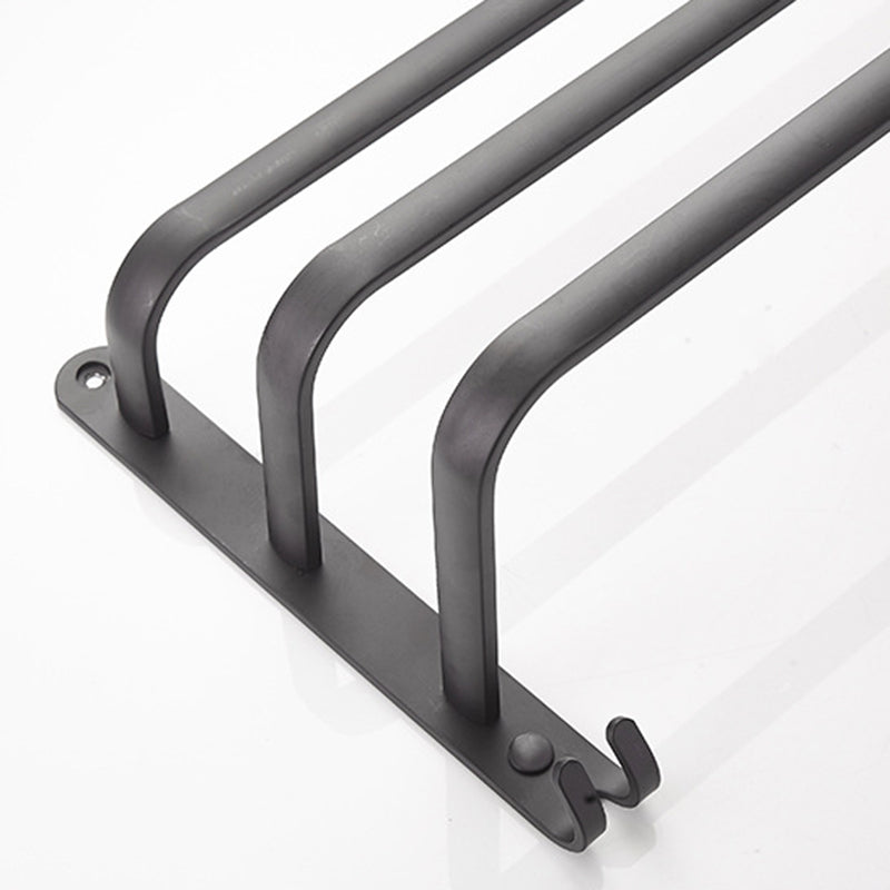 Lisslune | Modern black aluminum bathroom furniture set towel bar bathroom fittings