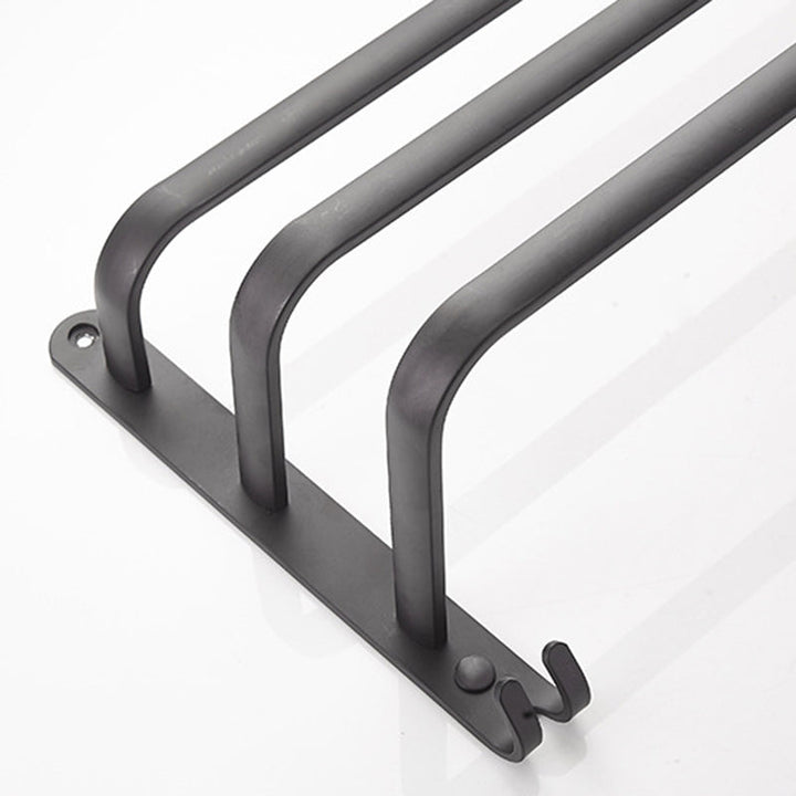 Lisslune | Modern black aluminum bathroom furniture set towel bar bathroom fittings