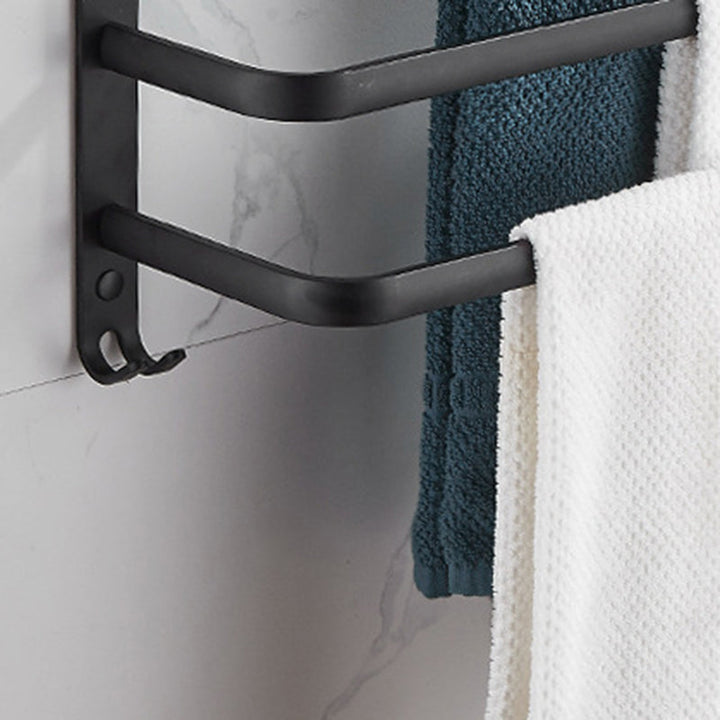 Lisslune | Modern black aluminum bathroom furniture set towel bar bathroom fittings