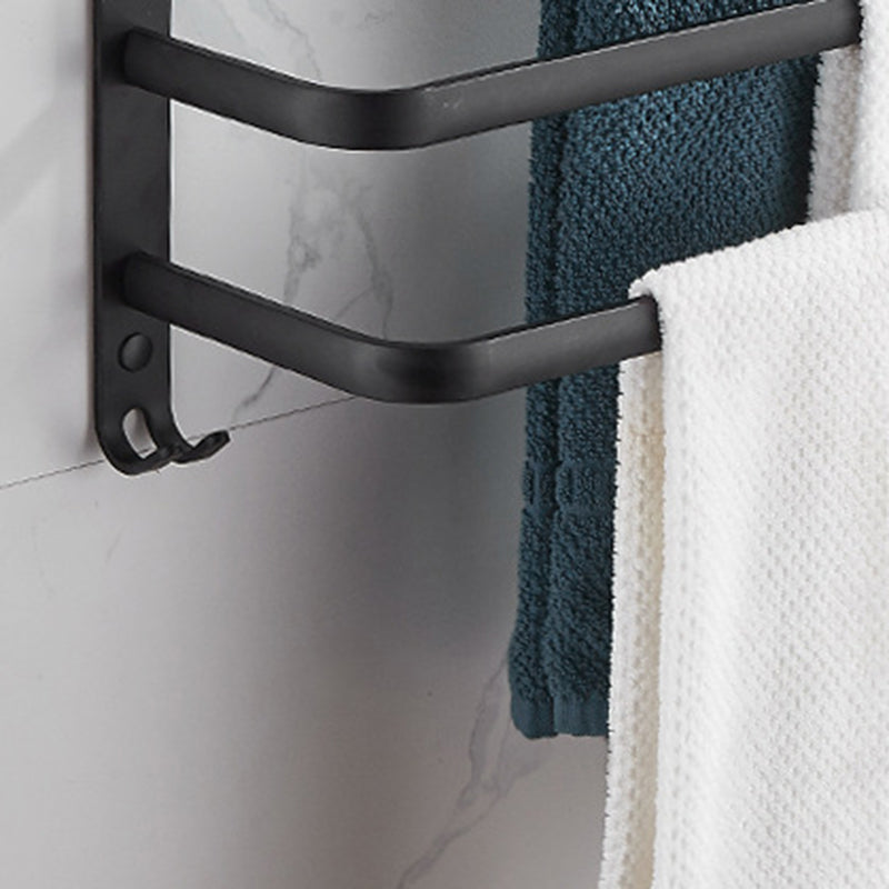 Lisslune | Modern black aluminum bathroom accessory set towel bar bathroom fittings