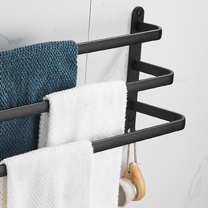 Lisslune | Modern black aluminum bathroom furniture set towel bar bathroom fittings