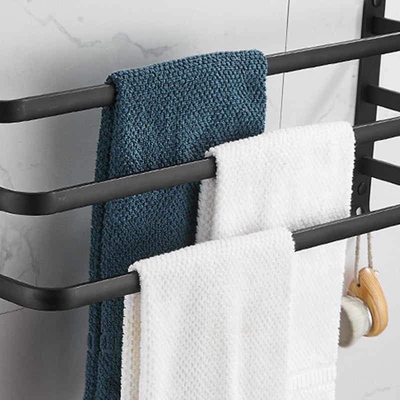 Lisslune | Modern black aluminum bathroom furniture set towel bar bathroom fittings
