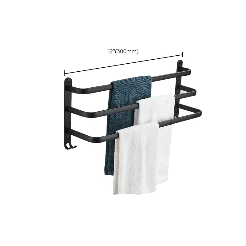 Lisslune | Modern black aluminum bathroom furniture set towel bar bathroom fittings