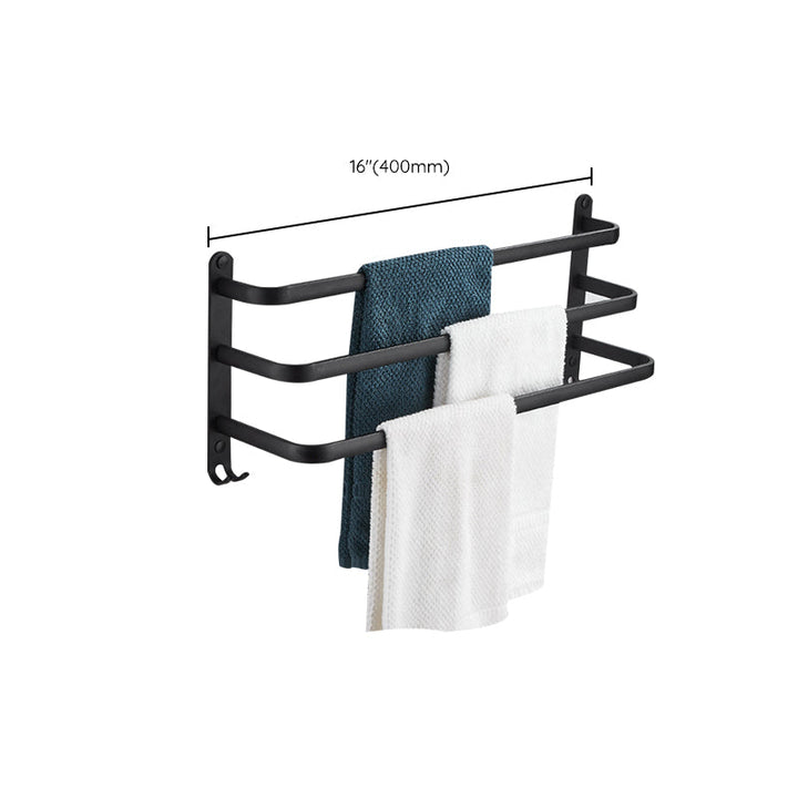 Lisslune | Modern black aluminum bathroom furniture set towel bar bathroom fittings