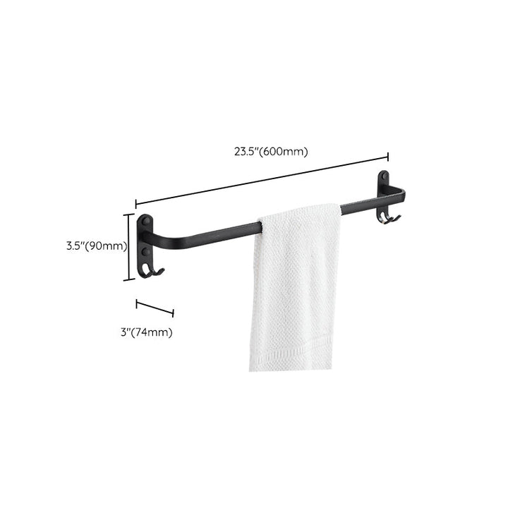Lisslune | Modern black aluminum bathroom furniture set towel bar bathroom fittings