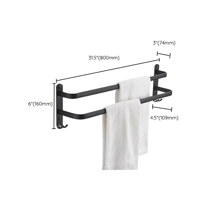 Lisslune | Modern black aluminum bathroom furniture set towel bar bathroom fittings