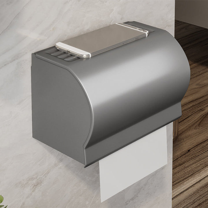 Lisslune | Contemporary Bathroom Accessory Set Gray Aluminum Bathroom Shelf/Towel Holder/Bathtub Hook