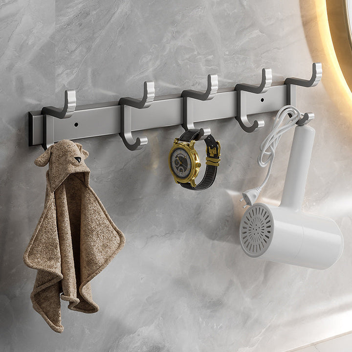 Lisslune | Contemporary Bathroom Accessory Set Gray Aluminum Bathroom Shelf/Towel Holder/Bathtub Hook