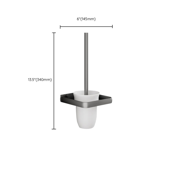 Lisslune | Contemporary Bathroom Accessory Set Gray Aluminum Bathroom Shelf/Towel Holder/Bathtub Hook