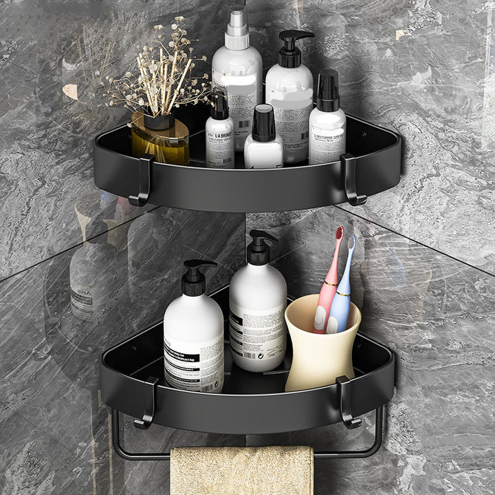 Lisslune | Modern Black-White Metal Bath Hardware Set Bath Rack Bathroom Hardware Set