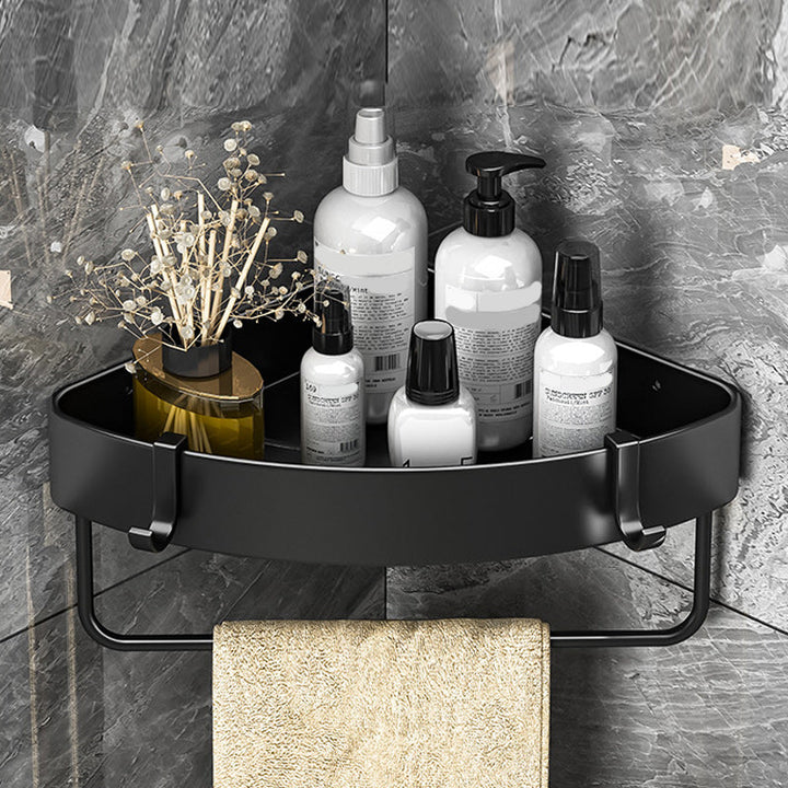 Lisslune | Modern Black-White Metal Bath Hardware Set Bath Rack Bathroom Hardware Set