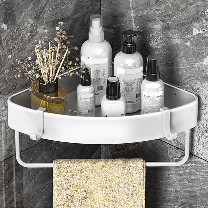Lisslune | Modern Black-White Metal Bath Hardware Set Bath Rack Bathroom Hardware Set