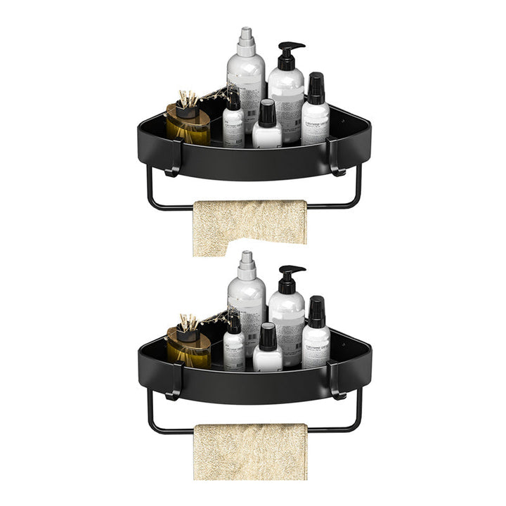 Lisslune | Modern Black-White Metal Bath Hardware Set Bath Rack Bathroom Hardware Set
