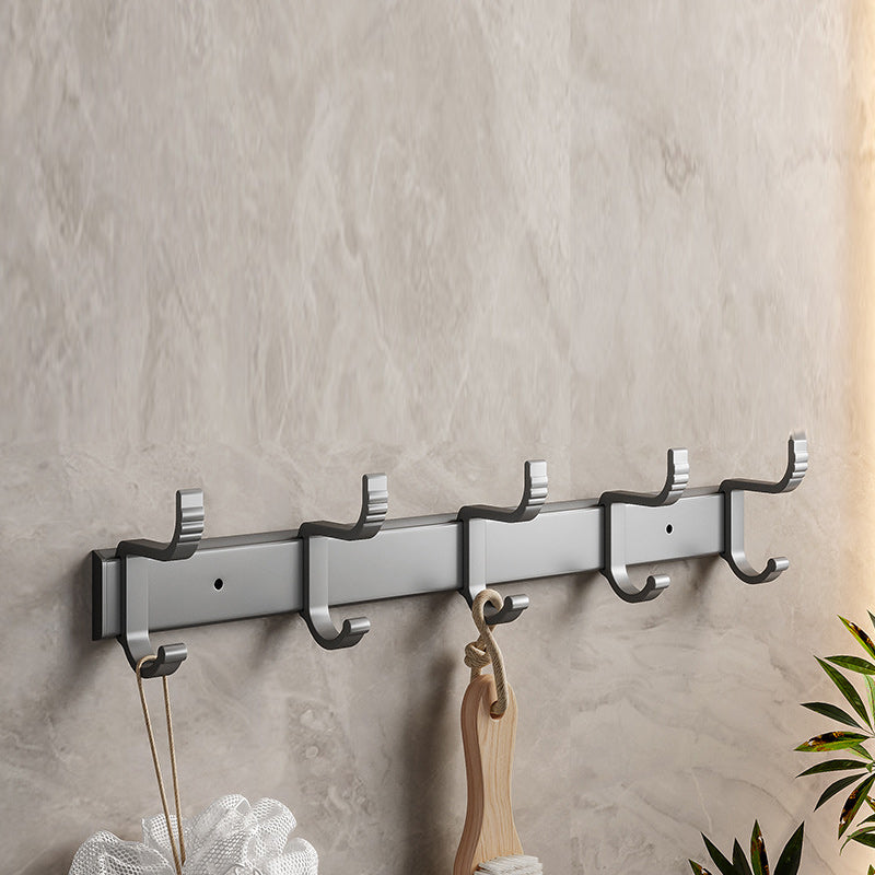 Lisslune | Gray Aluminum Bathroom Accessory Set Contemporary Bath Shelf