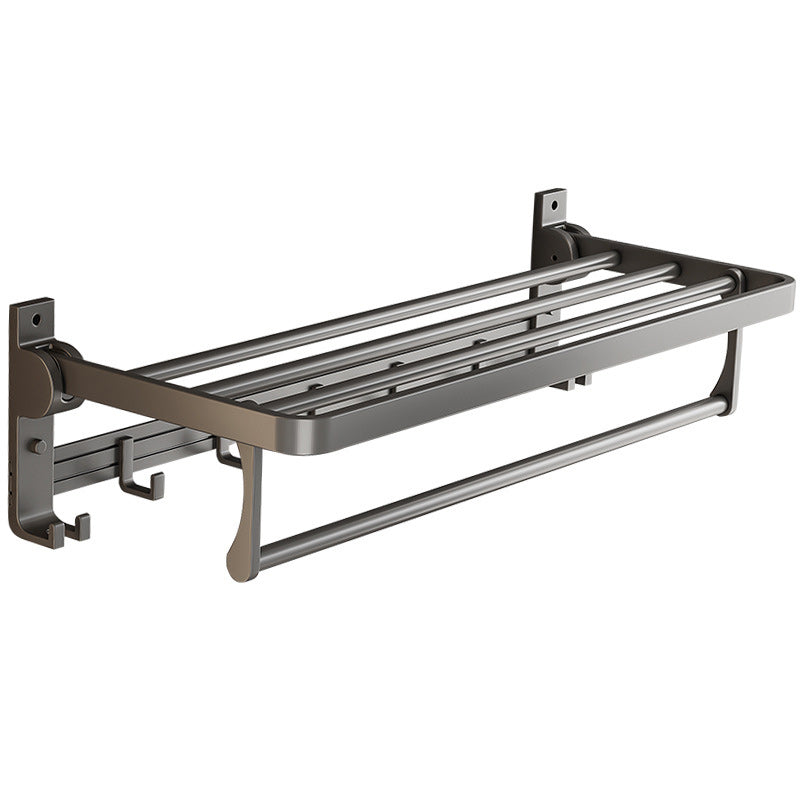Lisslune | Gray Aluminum Bathroom Accessory Set Contemporary Bath Shelf